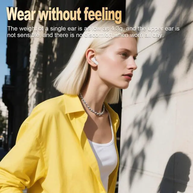 Alt view image 2 of 7 - Wireless Bluetooth 6.0 Headphones with Active Noise Cancelling (ANC), 6-Mic ENC Clear Calls, 35 Hours Playtime, HiFi Stereo, in-Ear Headphones, for Home Office Travel Outdoor Sports - White