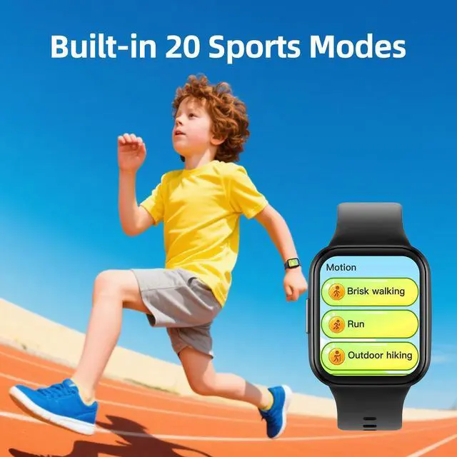 Alt view image 5 of 7 - Kids Smart Watch with Parent-Child Task & Reward System, Fun Fitness Tracker with 20 Sports Modes, Heart Rate & Sleep Monitor, IP68 Waterproof, Great Birthday Gift for Boys Girls 5-16, Black