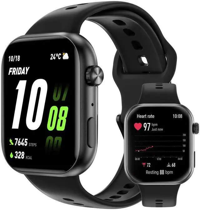 Main image of Choice Watch 2i, 1.85 inch AMOLED, Bluetooth Calling Smart Watch, 14 Days Battery Life, Compatible with Android and iOS, Heart Rate Monitor Smartwatch, IP68, Black