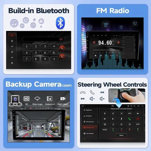 Alt view image 5 of 7 - Car Radio Stereo for Toyota Corolla 2003 2004 2005 2006 2007 2008 Upgrade with Wireless Carplay Android Auto, 9'' Touchscreen with Bluetooth GPS Navigation WiFi SWC Backup Camera Mic Pantalla