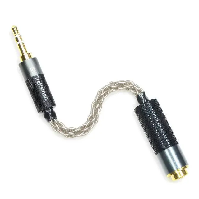Alt view image 2 of 7 - 3.5mm Stereo Male to 4.4mm Balanced Female Portable Headphone Adapter Cable 6N Single Crystal Silver Headphone Jack Convert Cable for Audio Players with 3.5mm Ports