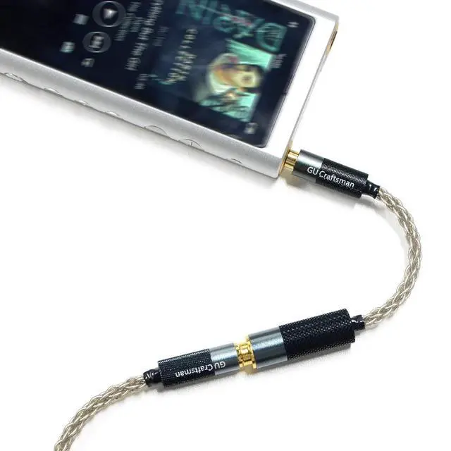Alt view image 7 of 7 - 3.5mm Stereo Male to 4.4mm Balanced Female Portable Headphone Adapter Cable 6N Single Crystal Silver Headphone Jack Convert Cable for Audio Players with 3.5mm Ports