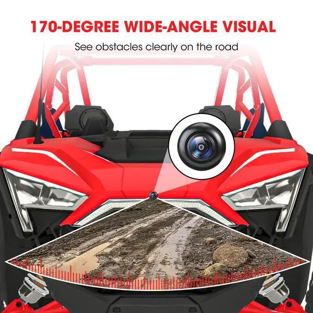 Alt view image 2 of 6 - All-Terrain Vehicle Front Camera Kit, Fits Polaris RZR PRO XP | XP 4 Turbo 1000, 900 PRO R, for 7'' Ride Command Accessories, 720P HD 170° Wide Angle Waterproof lens, Built for Extremes