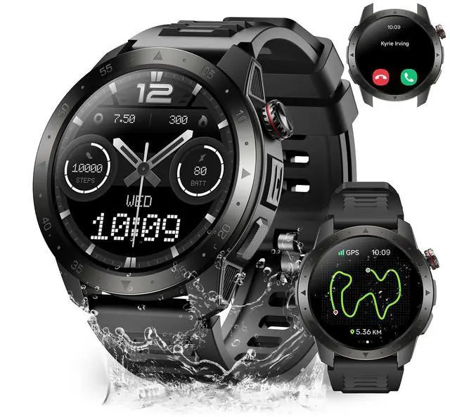 Main image of GTX2 Military Smart Watch Built-in GPS AMOLED Compass for Men | Fitness Tracker Watch 1.43" AMOLED Screen Altitude Barometer 3ATM Waterproof with Health Monitor for Android iOS Outdoor