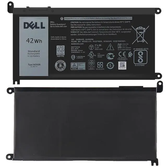 Alt view image 4 of 6 - DELL WDX0R Notebook Battery for Dell Inspiron 15 7579 7573 7560 7569 7570 5565 5567 5568 5570 5578 5579 7586 13 7368 7378 5368 5378 5379 17 5765 5767 5775 Latitude 3490 3590 P66F P58F P32E11.4V 42Wh