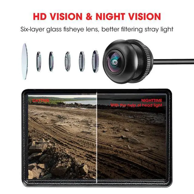 Alt view image 5 of 6 - All-Terrain Vehicle Front Camera Kit, Fits Polaris RZR PRO XP | XP 4 Turbo 1000, 900 PRO R, for 7'' Ride Command Accessories, 720P HD 170° Wide Angle Waterproof lens, Built for Extremes