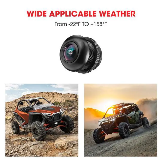 Alt view image 6 of 6 - All-Terrain Vehicle Front Camera Kit, Fits Polaris RZR PRO XP | XP 4 Turbo 1000, 900 PRO R, for 7'' Ride Command Accessories, 720P HD 170° Wide Angle Waterproof lens, Built for Extremes