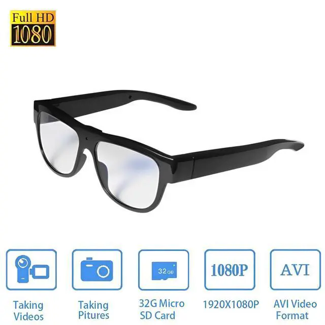 Alt view image 2 of 7 - 1080P Camera Glasses with 32GB Storage, No Bluetooth, No App, No AI | HD Video Recording Glasses for Outdoor Sports, Cycling, and Travel