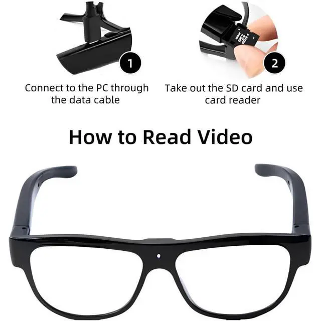 Alt view image 5 of 7 - 1080P Camera Glasses with 32GB Storage, No Bluetooth, No App, No AI | HD Video Recording Glasses for Outdoor Sports, Cycling, and Travel