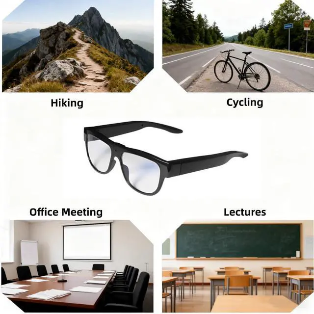 Alt view image 6 of 7 - 1080P Camera Glasses with 32GB Storage, No Bluetooth, No App, No AI | HD Video Recording Glasses for Outdoor Sports, Cycling, and Travel