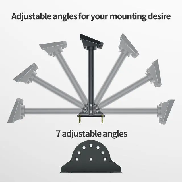 Alt view image 3 of 7 - Starlink Standard 4 Roof Mount, Gen 3 Pivot Mount Aluminum 16" Pole | Adjustable Starlink Standard 4 Mount with Aluminum Pipe Adapter for V4 Standard 4/4X/Gen3 Dish