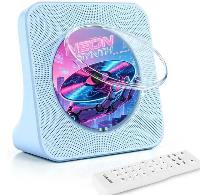 Main image of Home Bluetooth CD Player, Desktop CD Players, Built-in Dual Stereo Speakers | Support Bluetooth/FM Radio/USB Drive/AUX Jack, Sleep Timer, Non-rechargeable, Remote Control