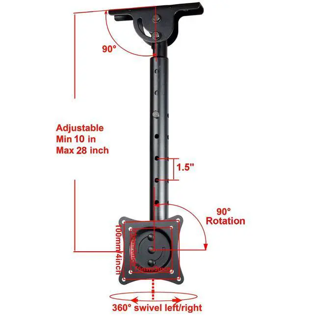 Alt view image 4 of 7 - ML405B2 LCD LED UHD Monitor TV Ceiling Mount for Most 19 22 23 24 26 27 28 29 32 39 42 Flat Panel Display with VESA100x100, 75x75, Fit Flat and vaulted Ceiling M0B