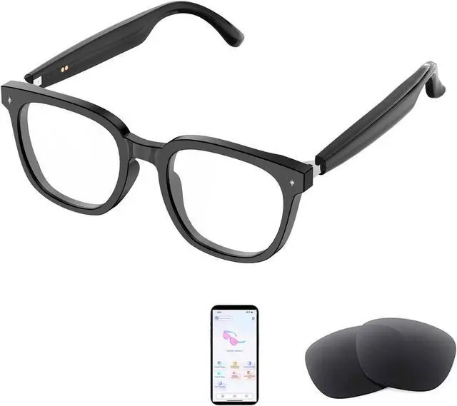 Main image of AI Smart Glasses for Men and Women with Chat GPT, Real Time Translation Glasses with 164 Languages,Sunglasses Music Playback, Hands-Free Calls, Open-Ear Audio for Travel, Meetings