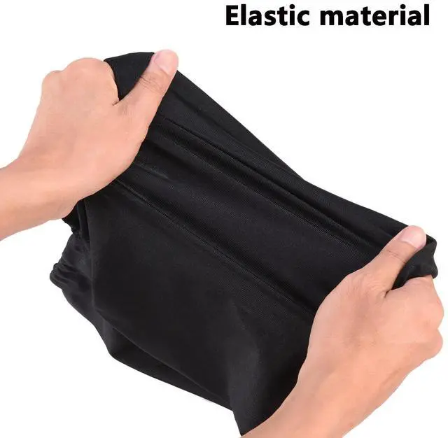 Alt view image 2 of 7 - Indoor TV dust cover, elastic fabric with adjustable size, Suitable for most brands of 76-85 inch flat or curved TVs(Black, 76 - 85 inches)