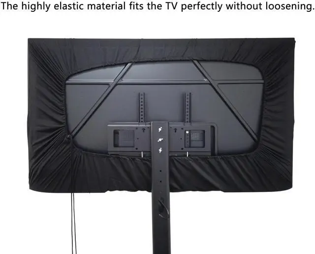 Alt view image 5 of 7 - Indoor TV dust cover, elastic fabric with adjustable size, Suitable for most brands of 76-85 inch flat or curved TVs(Black, 76 - 85 inches)