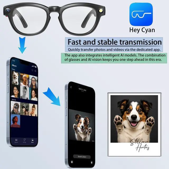 Alt view image 4 of 7 - AI Smart Glasses with 4K Camera Standalone Bluetooth Video Glasses with Audio, Real-Time Translation, Auto-Tint Lenses, 32GB Storage No WiFi Needed for Travel, Outdoor & Daily Wear