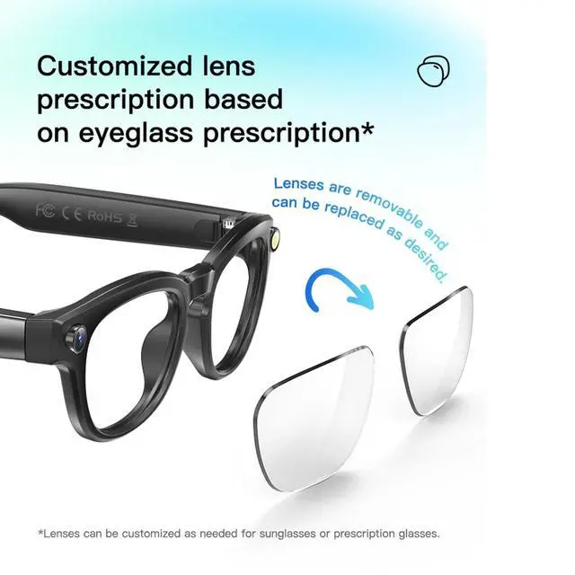 Alt view image 6 of 7 - AI Smart Glasses with 4K Camera Standalone Bluetooth Video Glasses with Audio, Real-Time Translation, Auto-Tint Lenses, 32GB Storage No WiFi Needed for Travel, Outdoor & Daily Wear