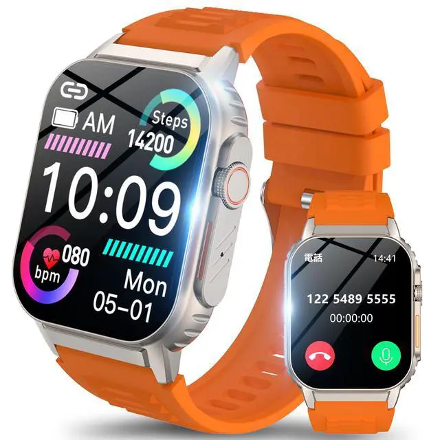 Main image of Smart Watch for Men Women(Dial/Answer Calls), Activity Trackers with Heart Rate/Sleep Monitor, 100 Sports Modes/IP68 Waterproof, 2.01" HD Touchscreen Fitness Watch Compatible with Android iOS (Orange)