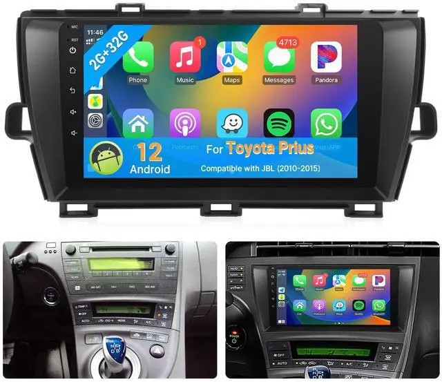Main image of Android12 Car Stereo for Toyota Prius 2010-2015 Radio Upgrade Compatible with JBL Touchscreen Wireless CarPlay Android Auto in-Dash Bluetooth GPS Navigation WiFi Backup Camera MIC