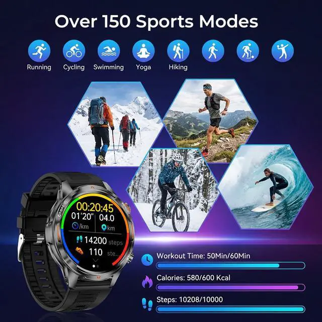 Alt view image 2 of 7 - Smart Watch for Women, 30 Day Battery Life Answer/Make Call Smartwatch, 110+ Activity Modes with 1.7in AMOLED Ultra-Clear Screen Fitness Watches, IP68 Waterproof for Android and iPhones
