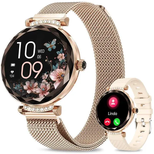 Main image of Smart Watches for Women(Answer/Make Call), 1.19" AMOED Smartwatch for Android iPhone,Fitness Tracker with 120+ Sport Modes, IP68 Waterproof, Heart Rate/Sleep/Spo2 Monitor, Activity Tracker Rose Gold