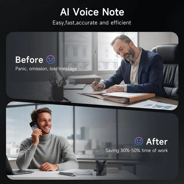 Alt view image 3 of 7 - AI Voice Recorder, 64GB Intelligent Recorder Transcriber AI Note Taker | App Control, Supports 80+ Languages, Transcribe & Summarize, Audio Recorder for Lectures, Meetings, Call, Interview