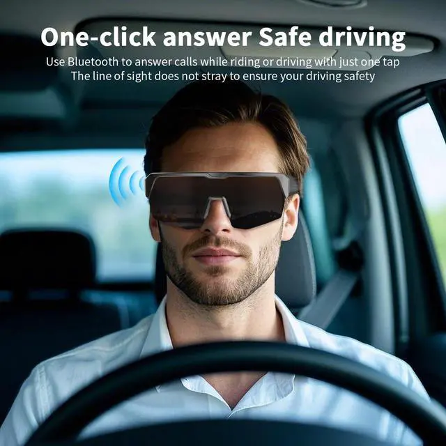 Alt view image 4 of 7 - Cycling Smart Glasses with Open-Ear Bluetooth Audio Sunglasses | Polarized UV Protection Sunglasses, HD Open-Ear Speakers, Built-In Mic, Voice Assistant for Cycling, Running and Outdoor