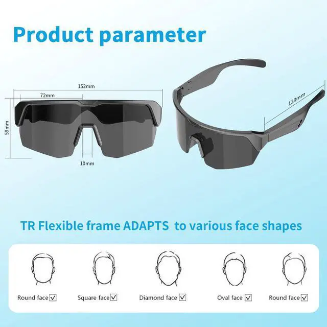Alt view image 6 of 7 - Cycling Smart Glasses with Open-Ear Bluetooth Audio Sunglasses | Polarized UV Protection Sunglasses, HD Open-Ear Speakers, Built-In Mic, Voice Assistant for Cycling, Running and Outdoor