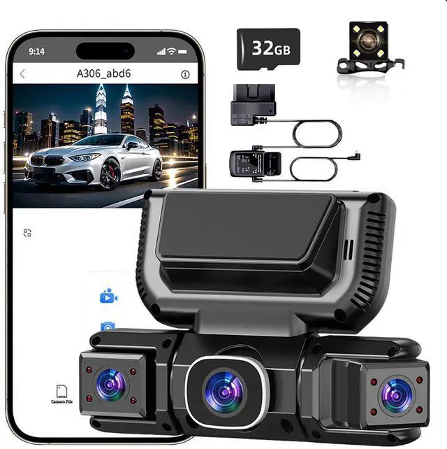 Alt view image 3 of 7 - 4 Channel Dash Cam Front & Rear for Cars with Radar,2K FHD & WDR Night | Dash Cam Include Free ODBII Hardwire 24/7 Parking Surveillance,360° Camera with WiFi,Loop Record,WDR Night