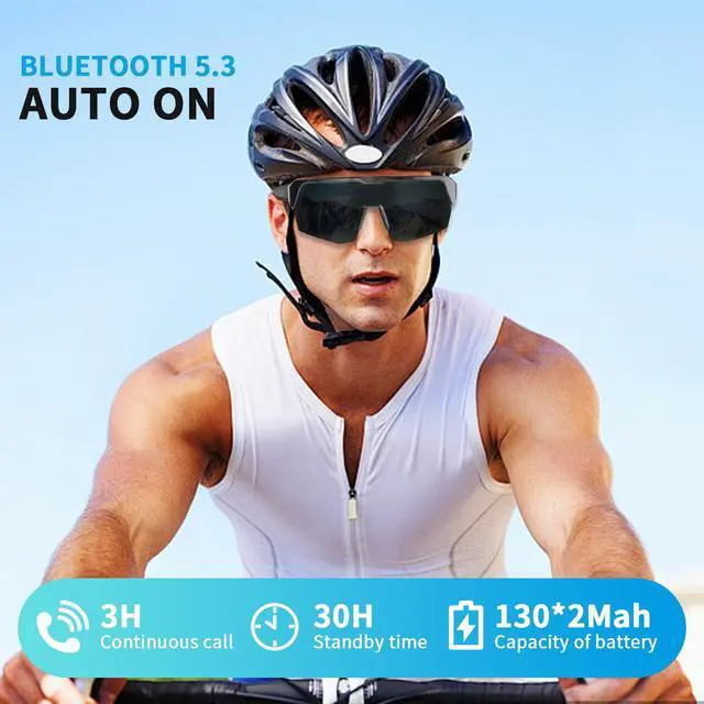 Alt view image 7 of 7 - Cycling Smart Glasses with Open-Ear Bluetooth Audio Sunglasses | Polarized UV Protection Sunglasses, HD Open-Ear Speakers, Built-In Mic, Voice Assistant for Cycling, Running and Outdoor