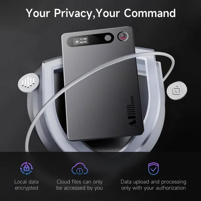 Alt view image 6 of 7 - AI Voice Recorder, 64GB Intelligent Recorder Transcriber AI Note Taker | App Control, Supports 80+ Languages, Transcribe & Summarize, Audio Recorder for Lectures, Meetings, Call, Interview