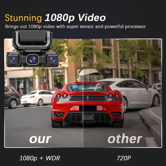 Alt view image 7 of 7 - 4 Channel Dash Cam Front & Rear for Cars with Radar,2K FHD & WDR Night | Dash Cam Include Free ODBII Hardwire 24/7 Parking Surveillance,360° Camera with WiFi,Loop Record,WDR Night