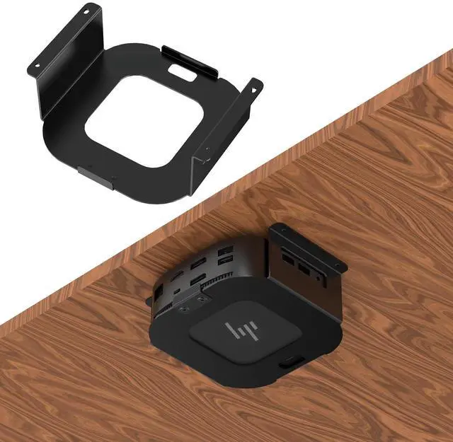 Main image of Under Desk Mount Holder for HP USB-C Dock G5,Under-Desk Iron Storage Rack Specifically Designed for HP USB-C Thunderbolt Dock G5,Easy Install with All Hardware Included(Black Holder Only)