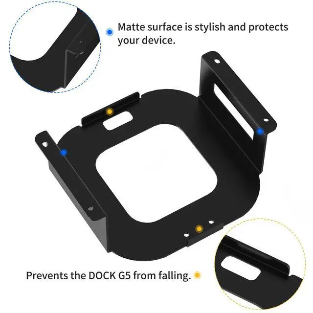 Alt view image 5 of 7 - Under Desk Mount Holder for HP USB-C Dock G5,Under-Desk Iron Storage Rack Specifically Designed for HP USB-C Thunderbolt Dock G5,Easy Install with All Hardware Included(Black Holder Only)