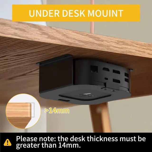Alt view image 3 of 7 - Under Desk Mount Holder for HP USB-C Dock G5,Under-Desk Iron Storage Rack Specifically Designed for HP USB-C Thunderbolt Dock G5,Easy Install with All Hardware Included(Black Holder Only)