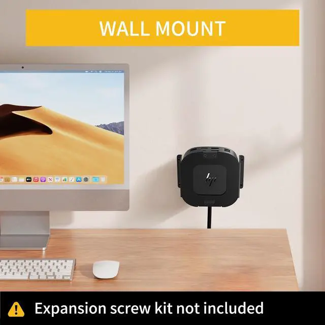 Alt view image 4 of 7 - Under Desk Mount Holder for HP USB-C Dock G5,Under-Desk Iron Storage Rack Specifically Designed for HP USB-C Thunderbolt Dock G5,Easy Install with All Hardware Included(Black Holder Only)