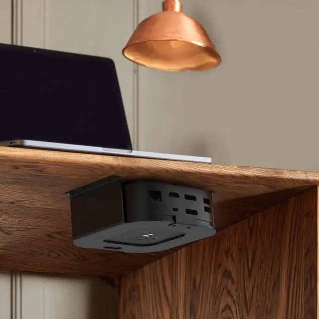 Alt view image 7 of 7 - Under Desk Mount Holder for HP USB-C Dock G5,Under-Desk Iron Storage Rack Specifically Designed for HP USB-C Thunderbolt Dock G5,Easy Install with All Hardware Included(Black Holder Only)
