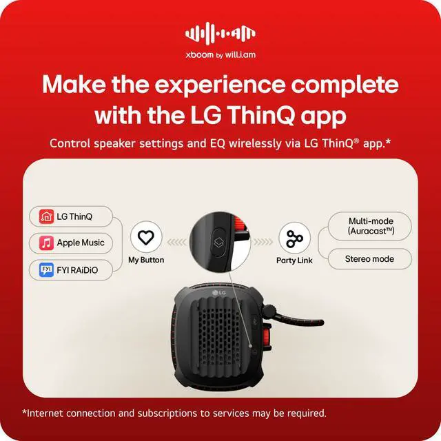 Alt view image 7 of 7 - xboom Rock by will.i.am, Portable Outdoor Bluetooth Speaker, up to 10 Hours, IP67 Dust and Water Resistant, Adjustable Mounting Cord, Black