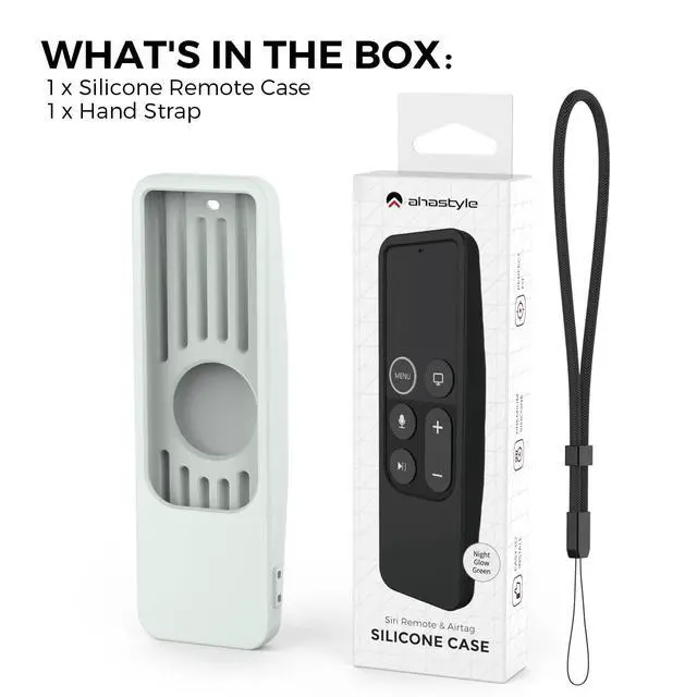Alt view image 7 of 7 - Protective Case for Apple TV 4K Siri Remote 3rd & 2nd Gen | with AirTag Holder, Magnet Technology, Lanyard Included, Great Grip, Heavy Shock Absorption, Drop Protection