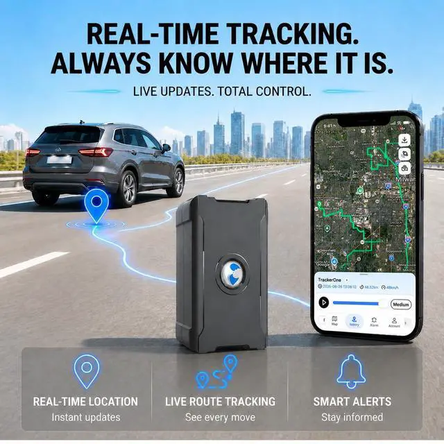 Alt view image 2 of 7 - GPS Tracker for Vehicles, Long Battery Life Tracker Device for Trailers | Geo-Fence, Unlimited Updates, Magnetic, 10S Real-Time Tracking Devices for Cars Hidden, Subscription Required