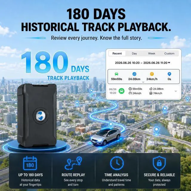 Alt view image 3 of 7 - GPS Tracker for Vehicles, Long Battery Life Tracker Device for Trailers | Geo-Fence, Unlimited Updates, Magnetic, 10S Real-Time Tracking Devices for Cars Hidden, Subscription Required