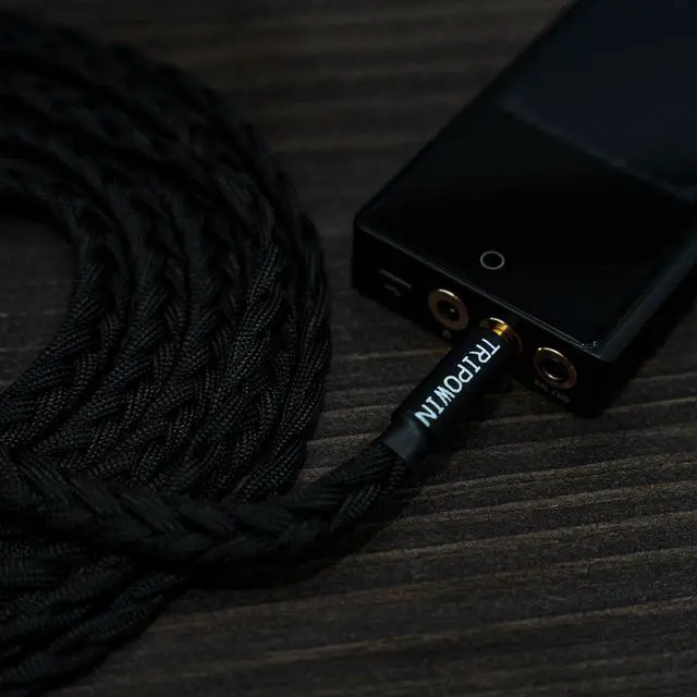 Alt view image 5 of 7 - Tripowin GranVia Upgraded OFC Headphone Replacement Cable | Dual 3.5mm Connector to 3.5mm Stereo Headphone Cable for HE4XX/HE-400i/HE400se/Goldplanar/Focal ELEGIA, Black, 1.5m
