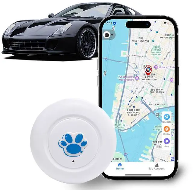 Main image of GPS Tracker for Vehicles, No Subscription Required, Magnetic Car Locator Compatible with iOS & Android, IP67 Waterproof Tracking Device, 2-Year Battery Life, Location History & Sharing