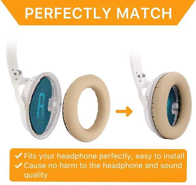 Alt view image 4 of 7 - Ear Pads for Bose QC25/QC35 II/QC35/QC15/AE2 AE2i AE2w Headphones Replacement Earpads Cushions for Bose Quietcomfort 35/Quiet Comfort 25/SoundTrue and SoundLink(AroundEar)