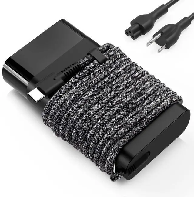Main image of Slim 65W USB C ChargerCompatible with Hp EliteBook Chromebook Spectre ProBook Envy Fast Charging Type C Travel Laptop Power Adapter