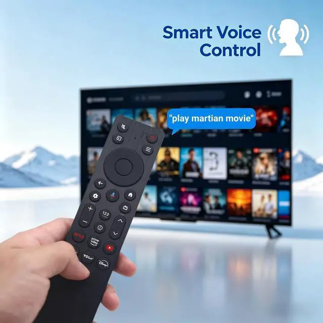 Alt view image 2 of 7 - New RC923A FMB1 Replacement for TCL Smart TV Voice Remote Compatible with TCL QLED Mini LED 4K UHD Google Smart TV G0401-000267, QM5K QM6K QM7K Q77K Series