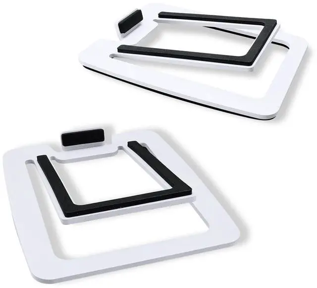 Main image of SW601 15° Tilted Speaker Stands for 2-3 Inch Speakers (Pair, White) | Aims Sound at Ear Level - Damping Foam Reduces Vibration - Steel Base - 4.4x5.3 in - Fits SW208 and 2-3 Inch Models
