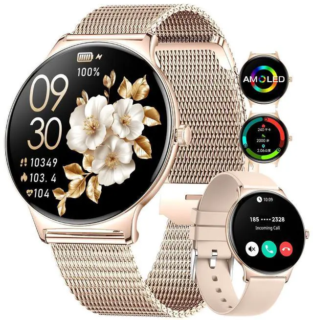 Main image of Smart Watch for Women(Dial/Answer Calls), 1.43" AMOLED HD Display, 100+ Sport Mode Fitness Tracker, IP68 Waterproof/Sleep Smartwatch Womens, Ladies Smart Watches for iOS Android
