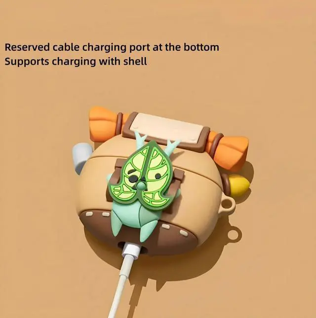 Alt view image 5 of 7 - Silicone Korok Case Compatible with Airpods Pro/Pro 2 with Keychain | 3D Cute Anime Yahaha Soft Silicone Shockproof Funny Protective Cover for Women Man for Airpod Pro 2
